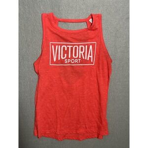 Victoria Sport Women's Coral Heather Activewear Tank Top Cutout Back Size S